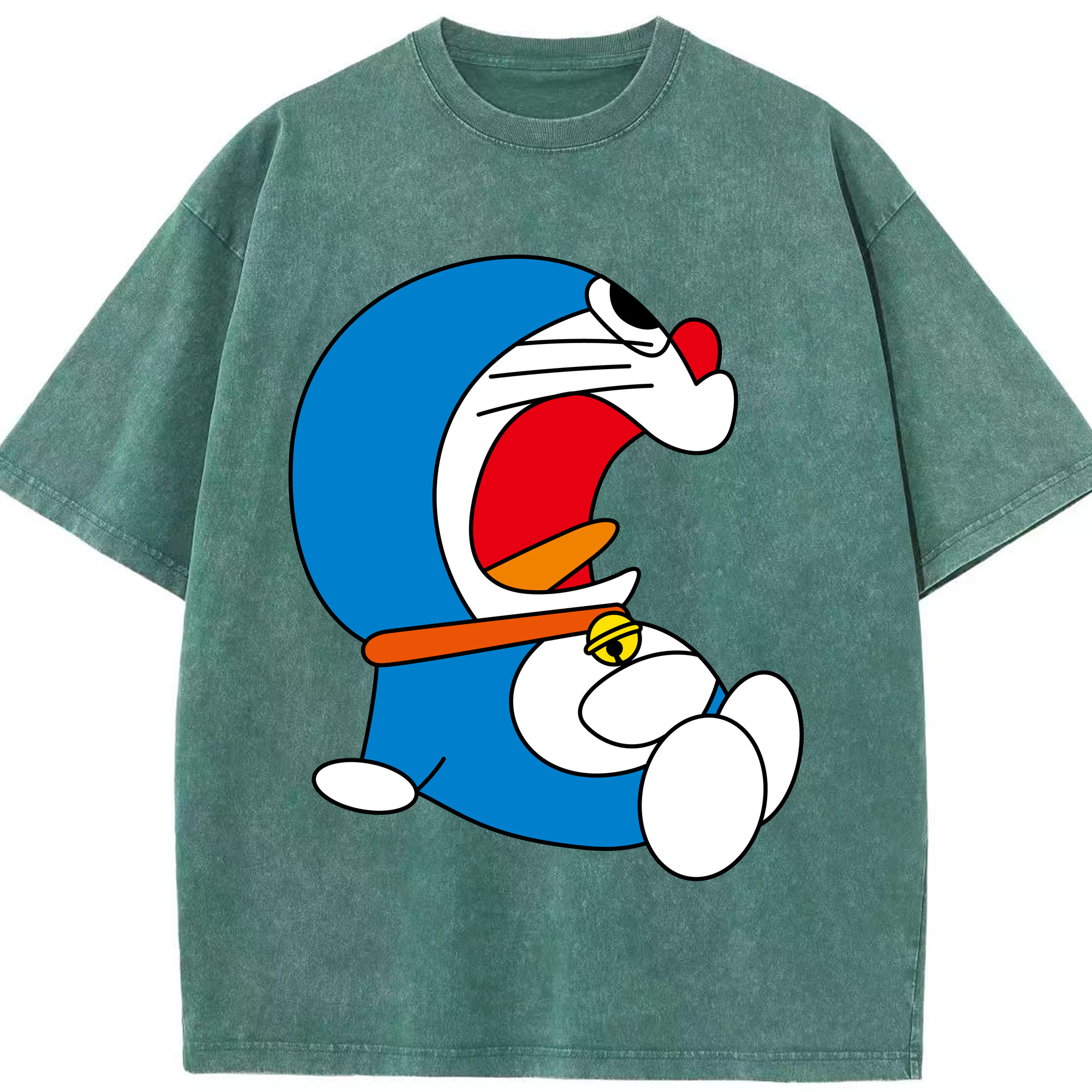 （画像用） ドラえもん Doraemon 綿100% ヴィンテージ風 半袖Tシャツ（フロントプリント）